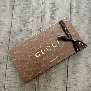 Gucci Brown Gift Box With Brown Gold Ribbon for Gucci Scarf